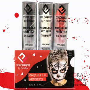 SET MAQUILLAJE EN BARRA HALLOWEEN (4 GR C/U SET X 3)